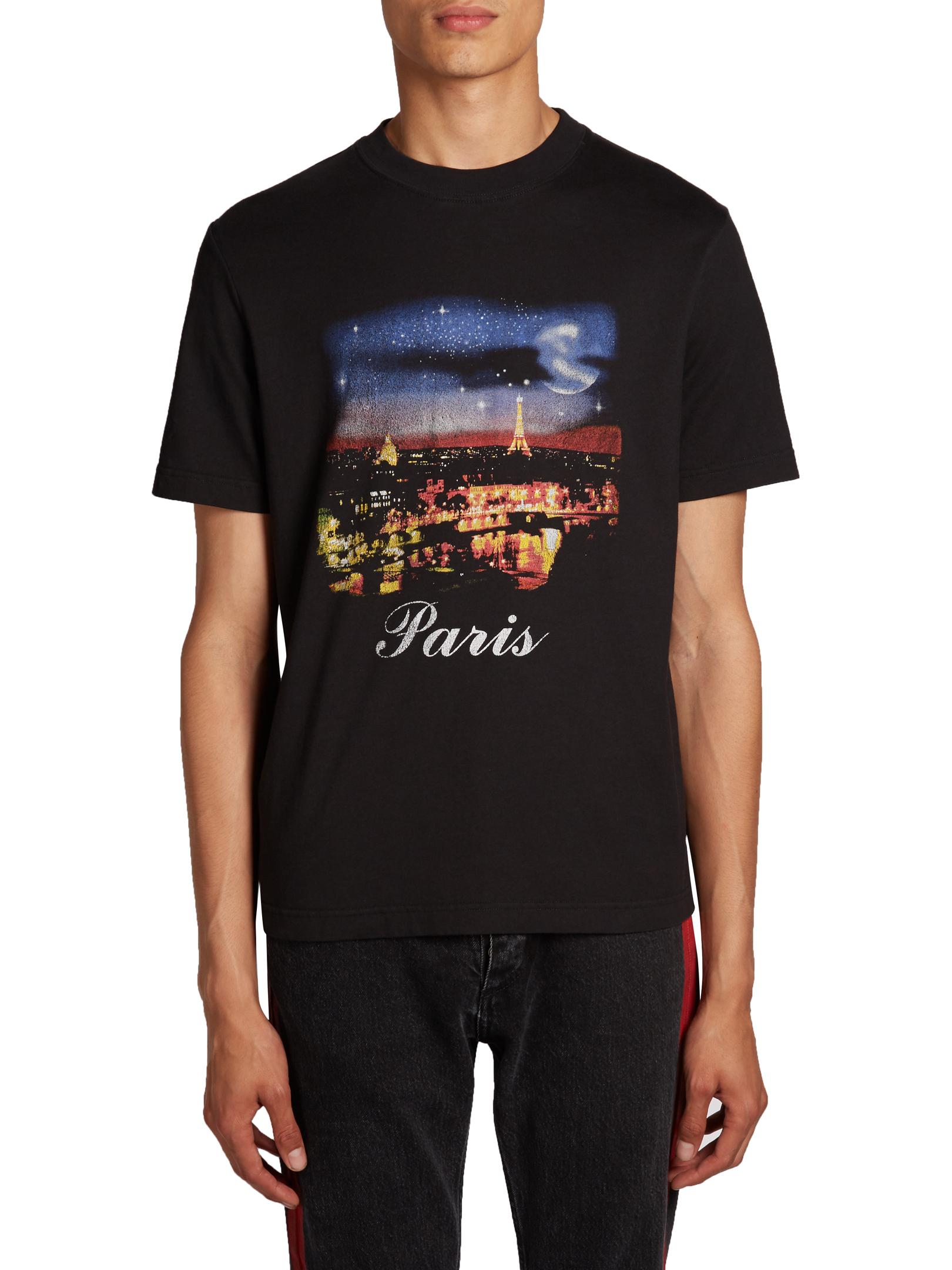 Lyst - Balenciaga Paris Printed T-shirt in Black for Men